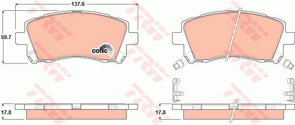 Brake Pad Set, disc brake COTEC GDB3217
