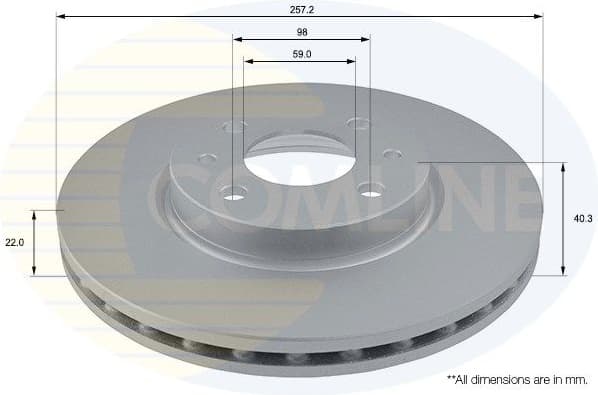 Brake disc, 1pcs FRONT ADC1808V