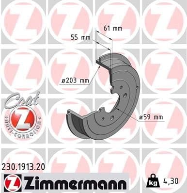 Brake Drum COAT Z 230.1913.20
