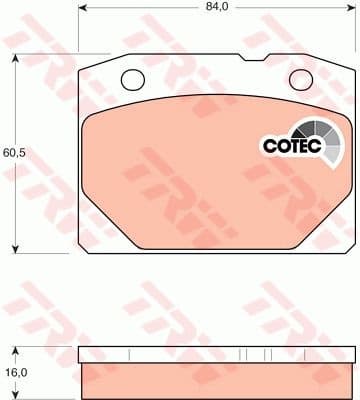 Brake Pad Set, disc brake COTEC GDB140