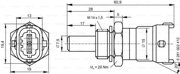 Sensor, coolant temperature 0281002412 - image 2
