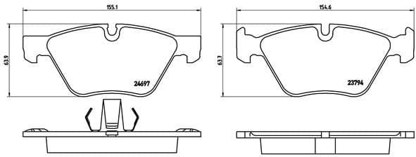 Brake pads front, Top Quality P06060