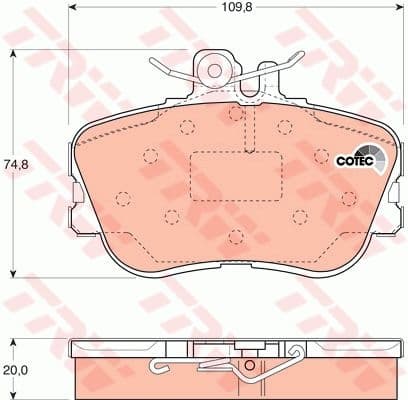 Brake Pad Set, disc brake COTEC GDB1094