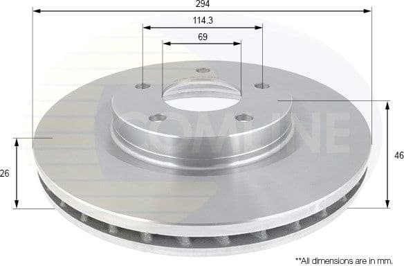 Brake disc, 1pcs FRONT ADC2318V