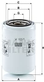Filter, operating hydraulics W935/1