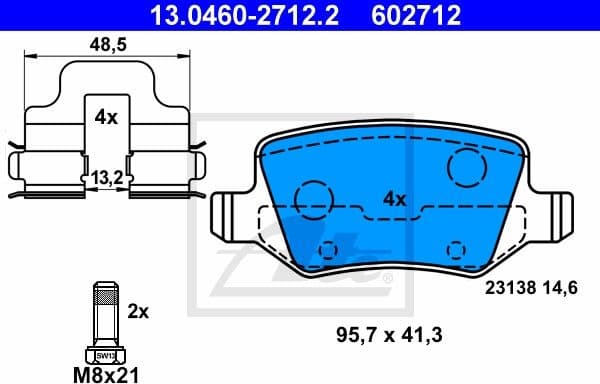 Brake Pad Set, disc brake 13.0460-2712.2 - image 2
