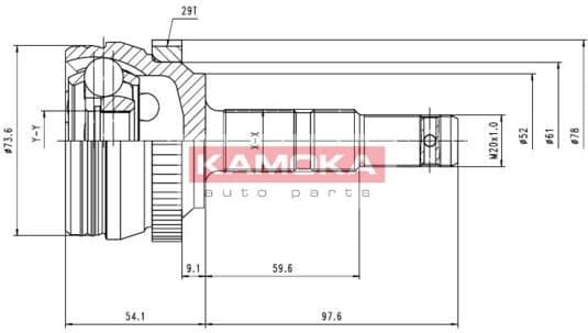 CV joint outer 6036