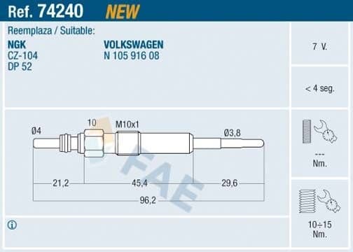 Glow Plug 74240
