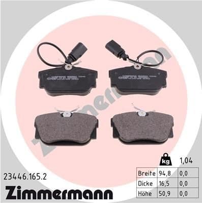 Brake Pad Set, disc brake 23446.165.2