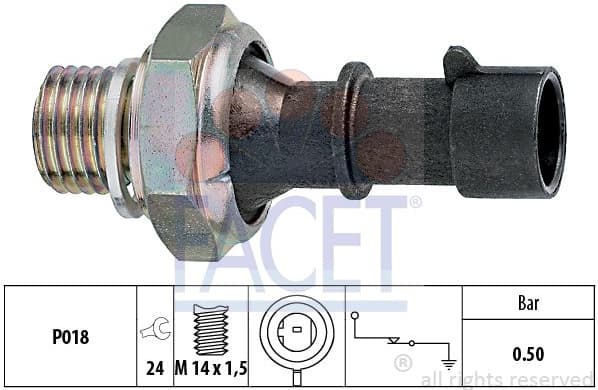 Oil Pressure Switch Made in Italy - OE Equivalent 7.0069 - image 2