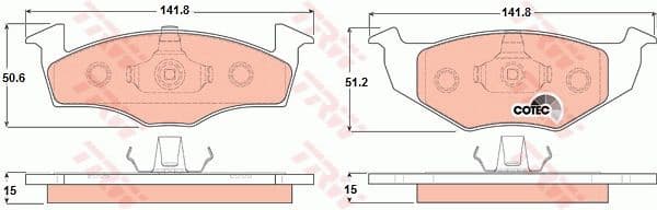 Brake Pad Set, disc brake COTEC GDB1306