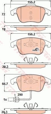 Brake pads front, Top Quality GDB1814
