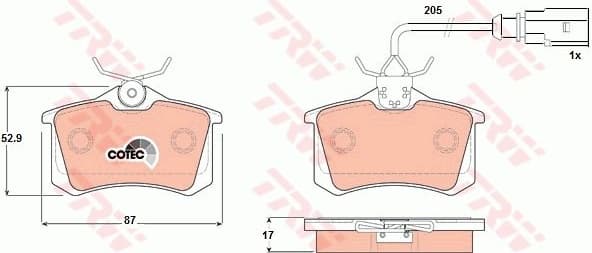 Brake pads rear, Top Quality GDB1415