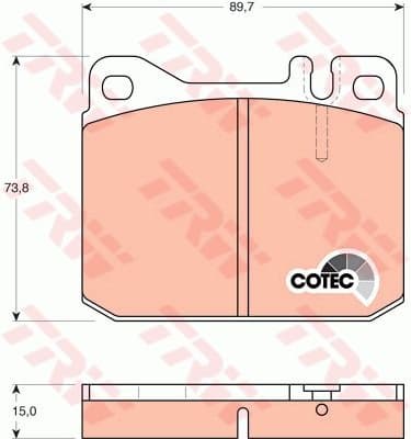 Brake Pad Set, disc brake COTEC GDB242