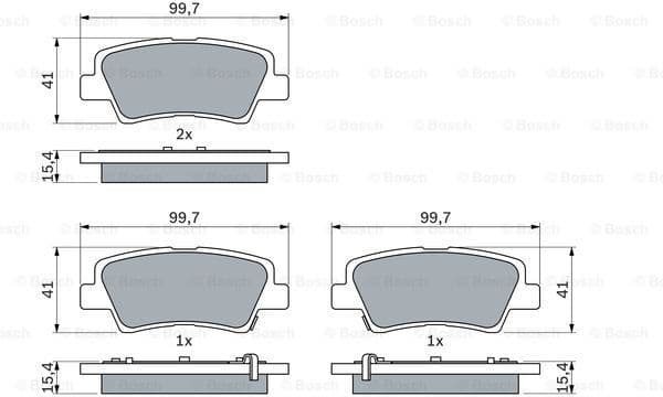 Brake Pad Set, disc brake 0986494557 - image 2