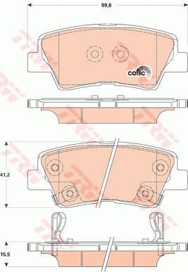 Brake pads rear, Top Quality GDB3494