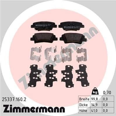 Brake Pad Set, disc brake 25337.160.2