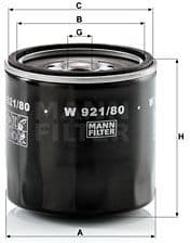 Filter oil W921/80