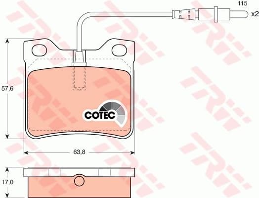 Brake Pad Set, disc brake COTEC GDB985