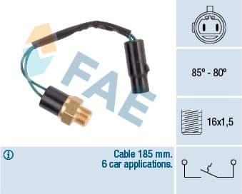 Temperature Switch, radiator fan 36610