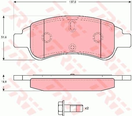 Brake Pad Set, disc brake COTEC GDB1623