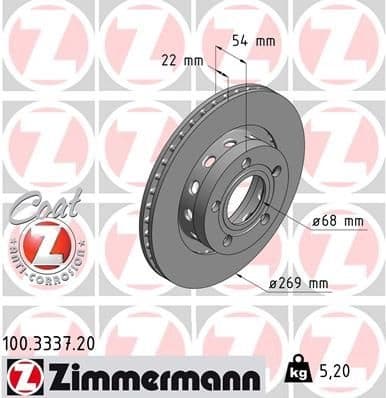 Brake Disc COAT Z 100.3337.20