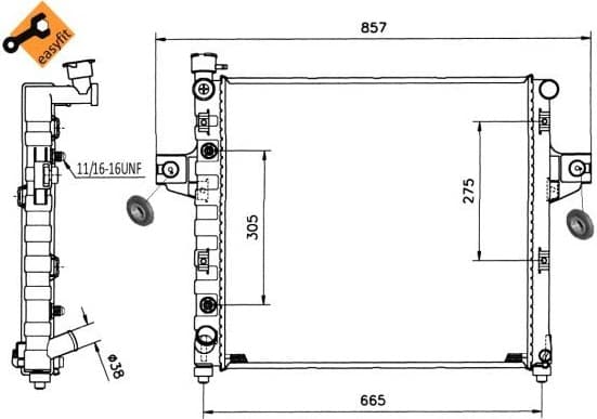 Radiator, engine cooling EASY FIT 58112