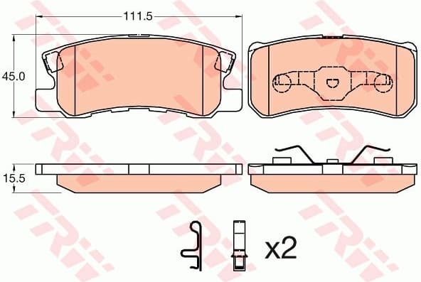 Brake pads rear, Top Quality GDB3595 - image 2