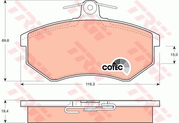 Brake Pad Set, disc brake COTEC GDB826