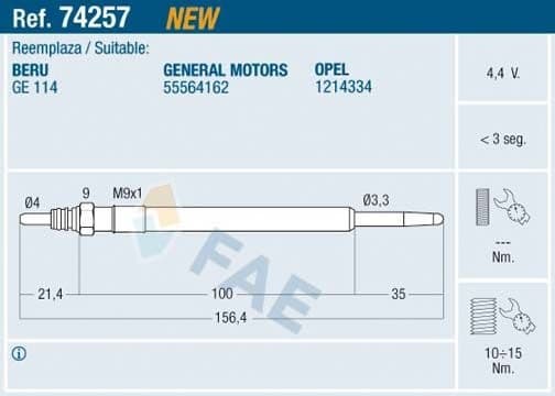 Glow Plug 74257