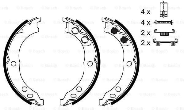 Brake Shoe Set, parking brake 0986487712 - image 2