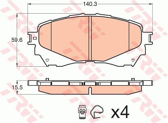 Brake Pad Set, disc brake COTEC GDB3580