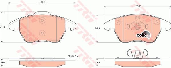 Brake pads front, Top Quality GDB1605