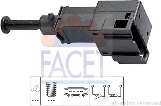 Stop Light Switch Made in Italy - OE Equivalent 7.1151 - image 2