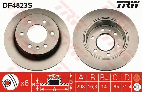 Brake disc, 1pcs REAR, Top Quality DF4823S - image 4