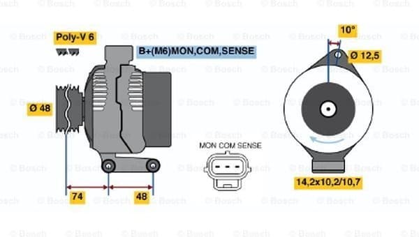 Alternator 0986044701 - image 2