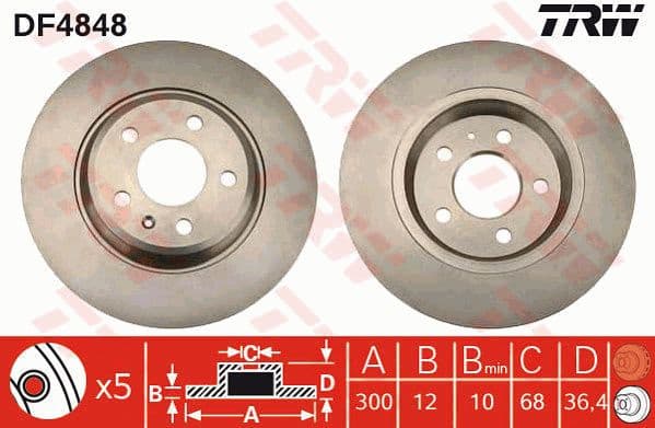 Brake discs kit rear, (2pcs), Top Quality DF4848 - image 4