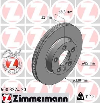 Brake Disc COAT Z 600.3224.20