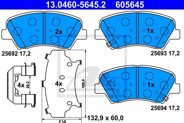 Brake Pad Set, disc brake 13.0460-5645.2