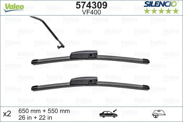 Wiper Blade SILENCIO FLAT BLADE SET 574309
