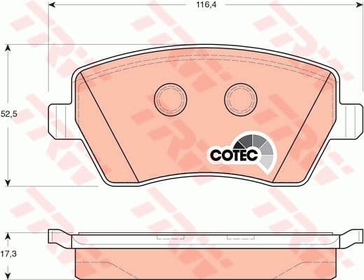 Brake Pad Set, disc brake COTEC GDB3332