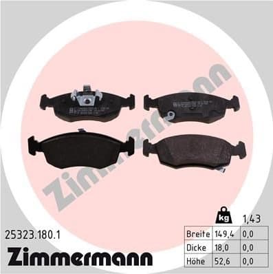 Brake Pad Set, disc brake 25323.180.1