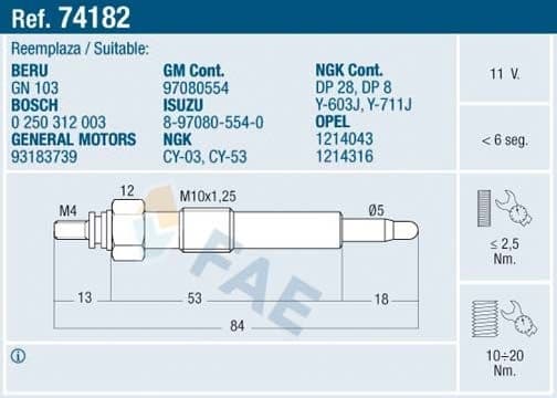 Glow Plug 74182