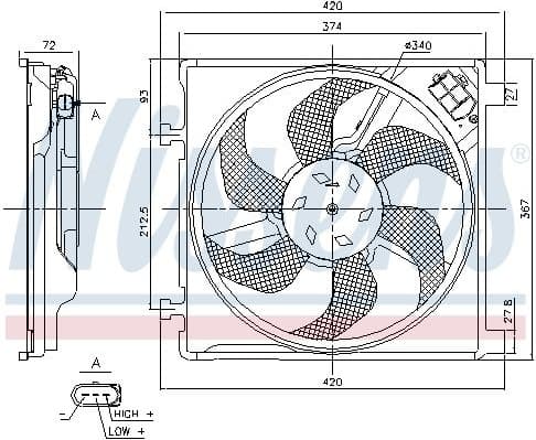 Fan, engine cooling 85869