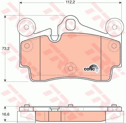 Brake pads rear, Top Quality GDB1653