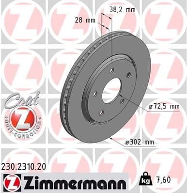 Brake Disc COAT Z 230.2310.20