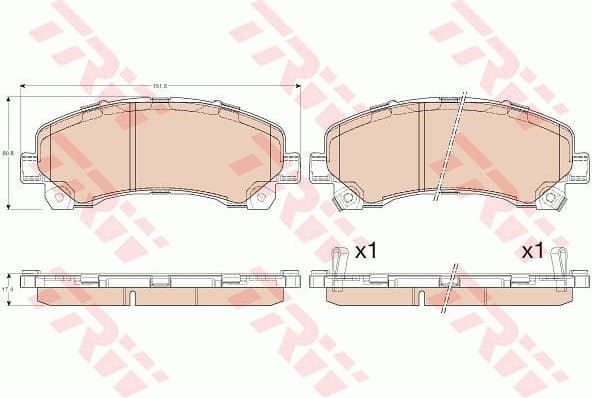 Brake Pad Set, disc brake COTEC GDB3545