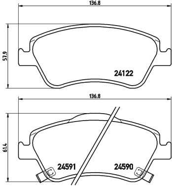 Brake pads front, Top Quality P83079