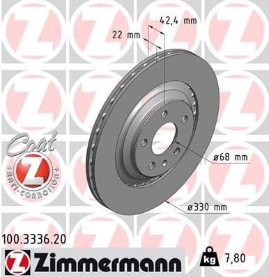 Brake Disc COAT Z 100.3336.20