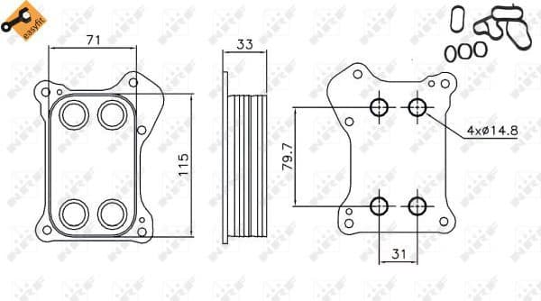 Oil Cooler, engine oil EASY FIT 31167